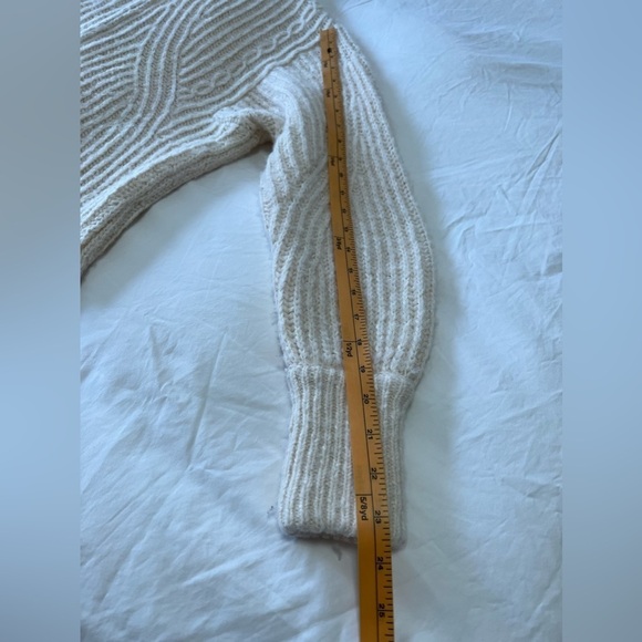 ANTHROPOLOGIE Pilcro Chunky Knit Zip Up Sweater Jacket Size Oversized Cream XS. - Picture 5 of 12